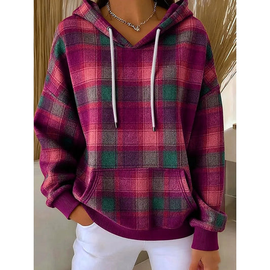 Checked Relaxed Hoodie