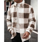 Checked Standing-Collar Jacket