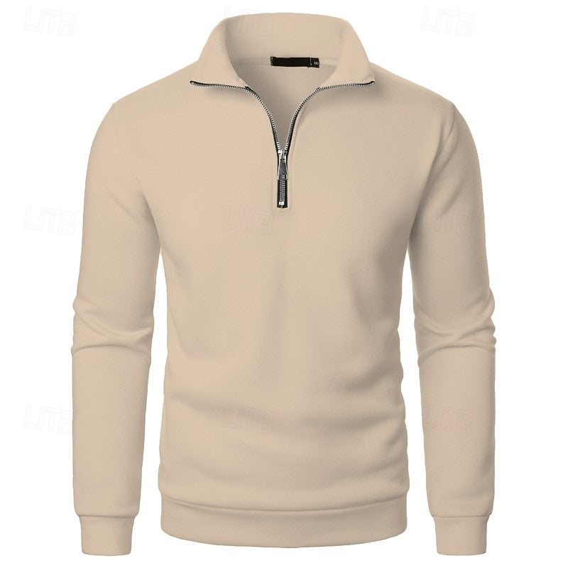 Quarter-Zip Stand-Collar Pullover