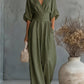Wide-Leg V-Neck Jumpsuit