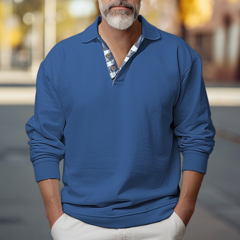 Polo-Collar Sweatshirt