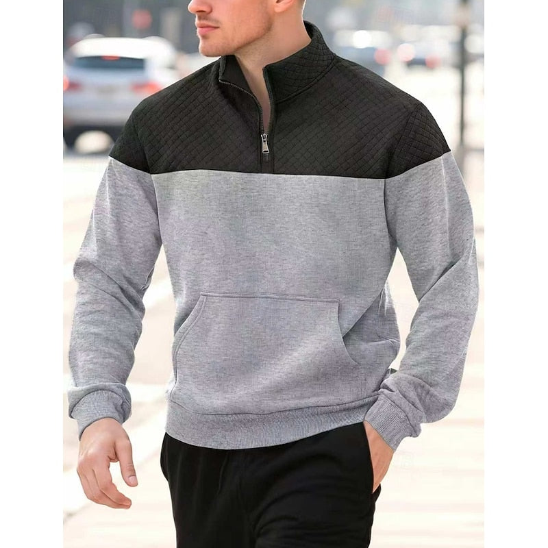 Textured Quarter-Zip Sweatshirt
