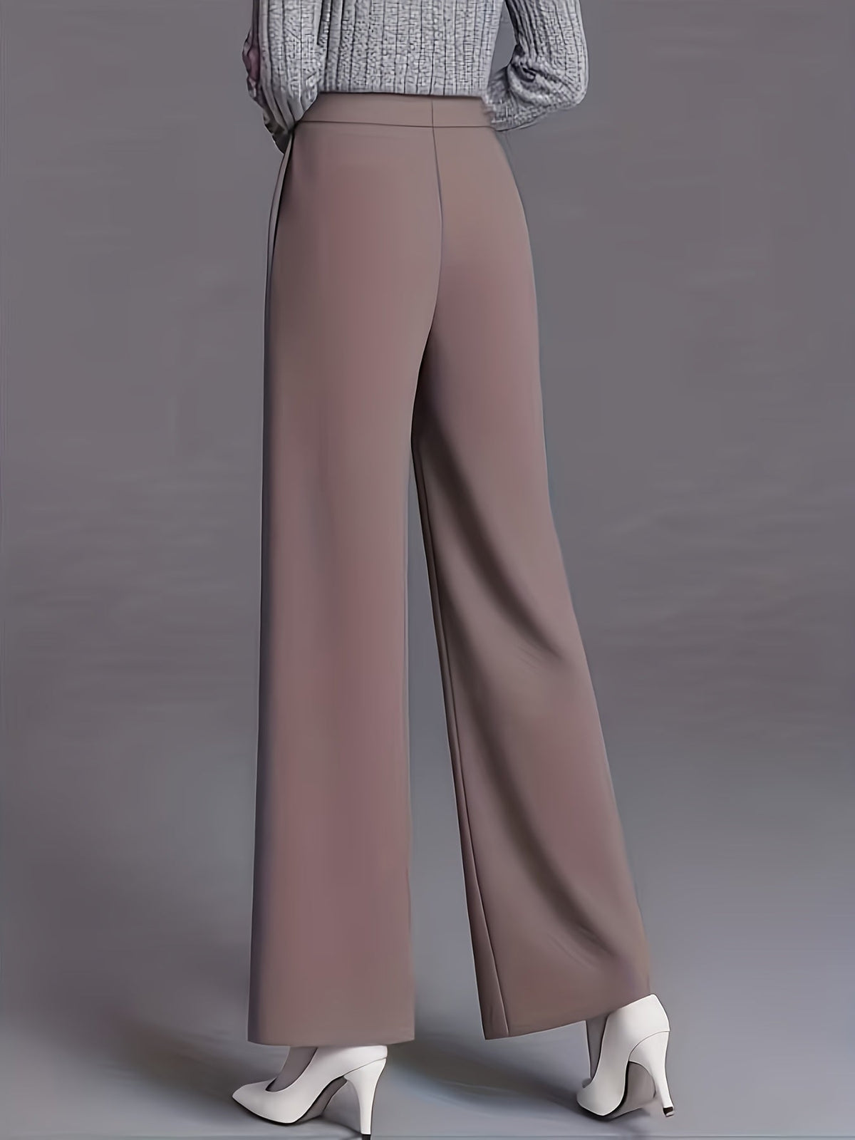 High-Waisted Wide-Leg Trousers