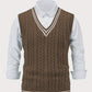 Cable-Knit V-Neck Sweater Vest