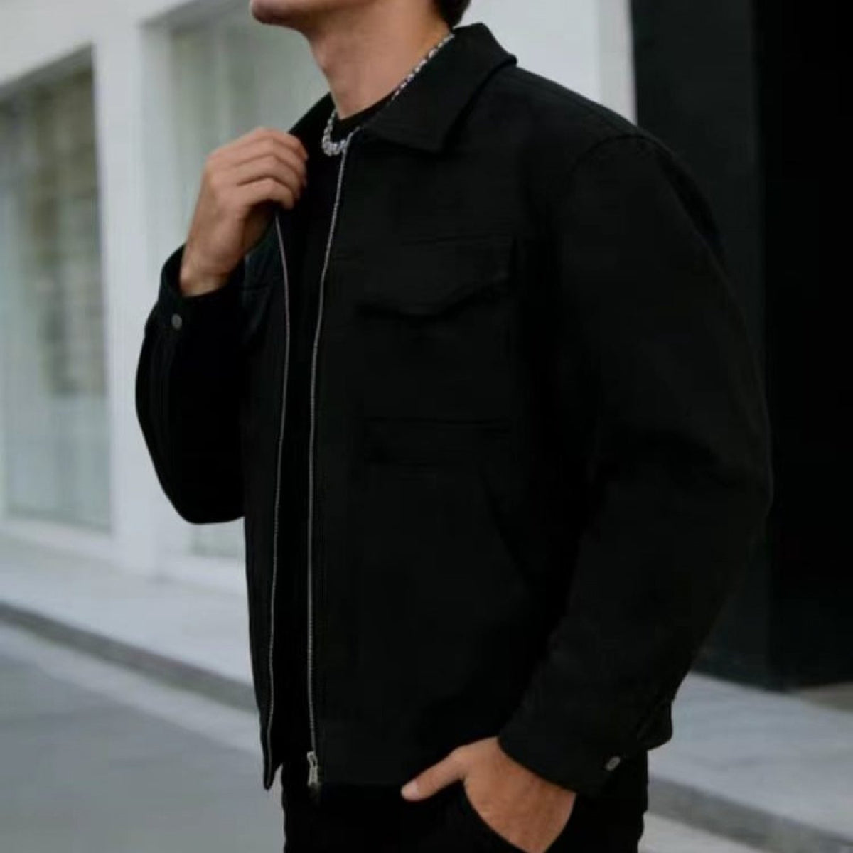 Modern Lapel Utility Jacket