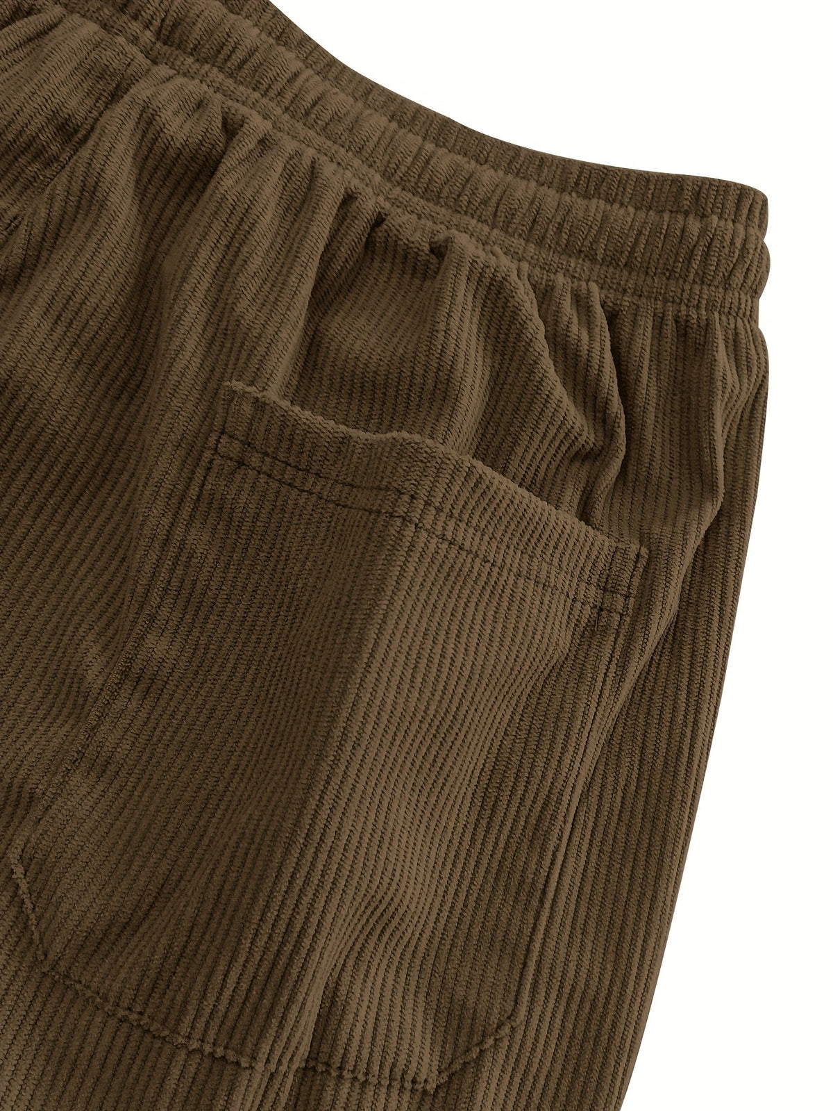 Relaxed Straight-Leg Ribbed Trousers