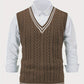 Cable-Knit V-Neck Sweater Vest