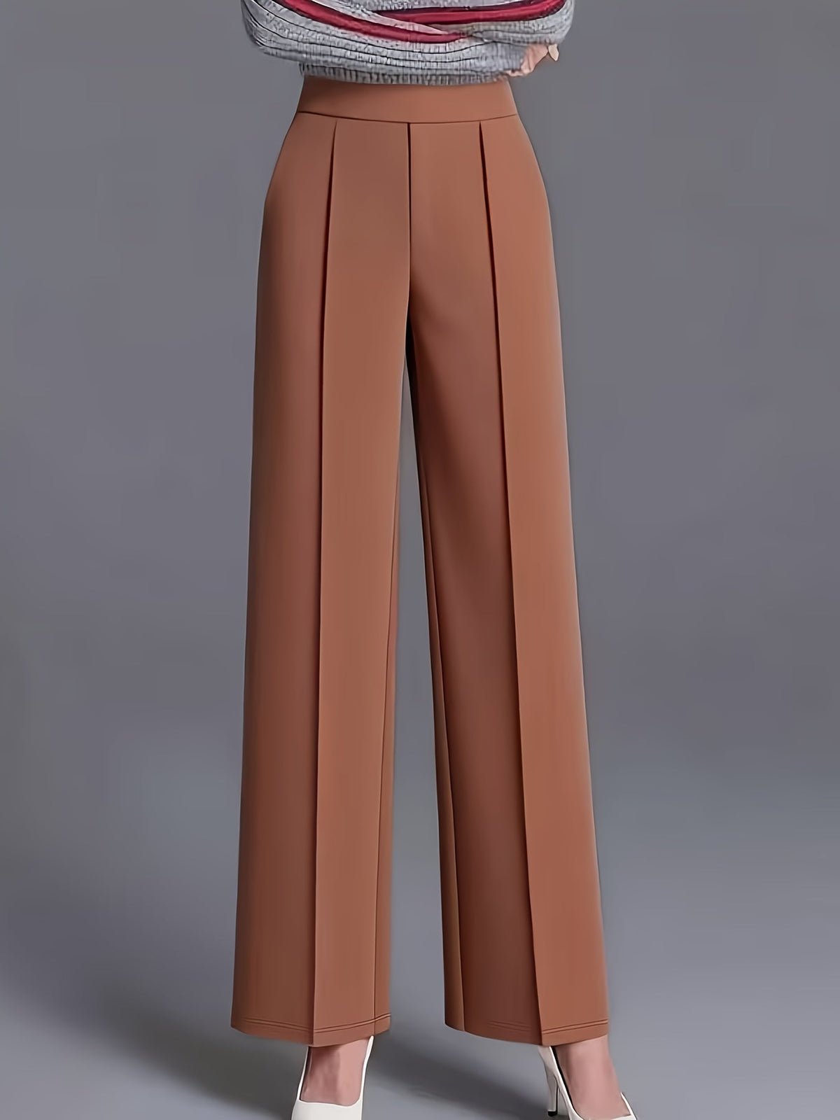 High-Waisted Wide-Leg Trousers