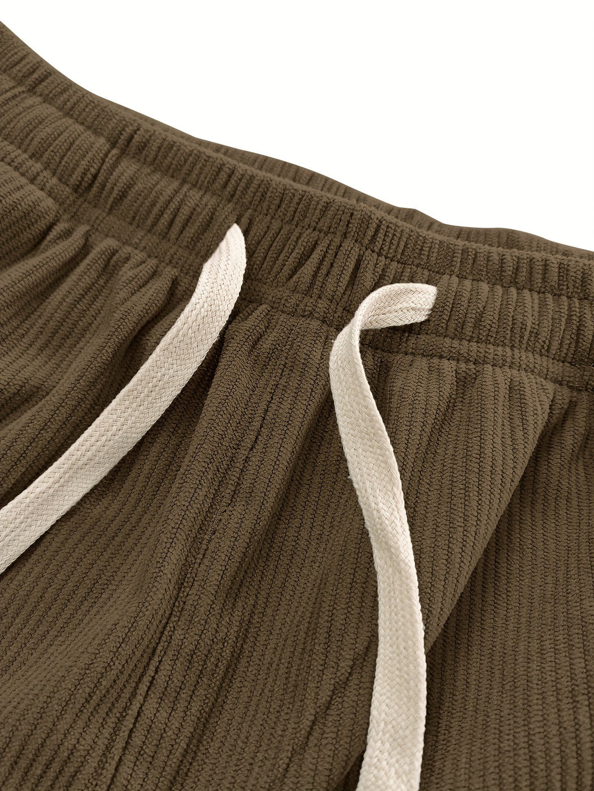 Relaxed Straight-Leg Ribbed Trousers