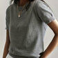 Fine-Knit Short Sleeve Sweater