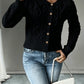 Cable-Knit Button-Front Cardigan