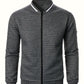 Textured Zip-Up Bomber Jacket