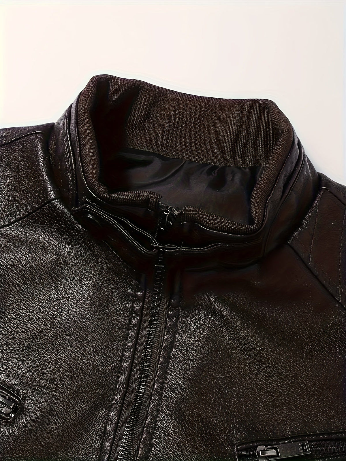 Classic Stand-Collar Moto Jacket