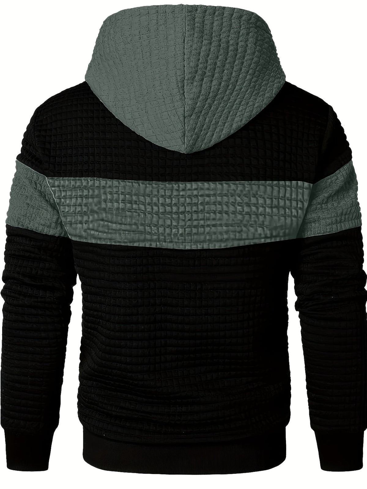 Textured Color-Block Hoodie