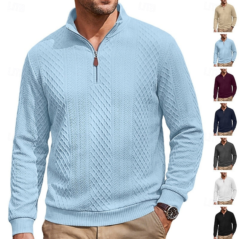Textured Quarter-Zip Pullover