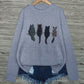 Cat-Print Knit Pullover