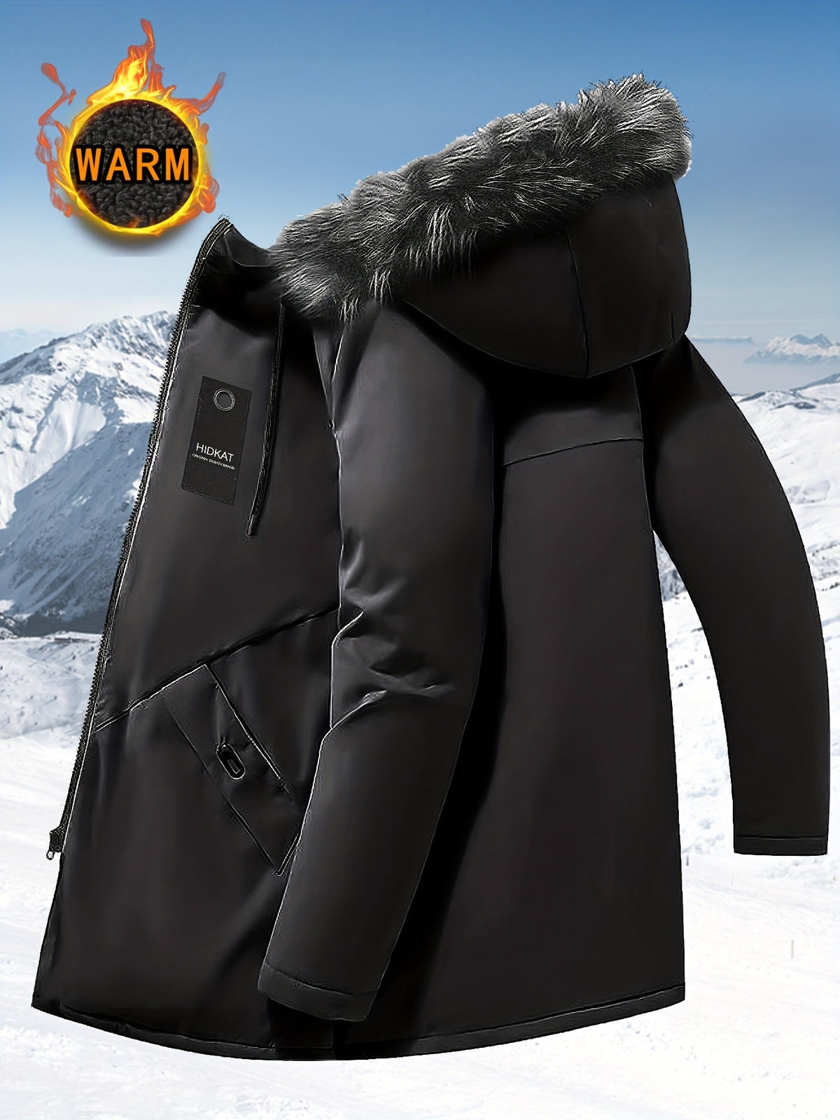 Hooded Mid-Length Parka Jacket