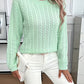 Cable-Knit Round Neck Sweater