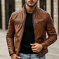 Classic Stand-Collar Biker Jacket