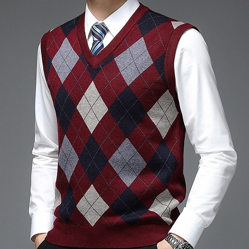 Argyle V-Neck Sweater Vest