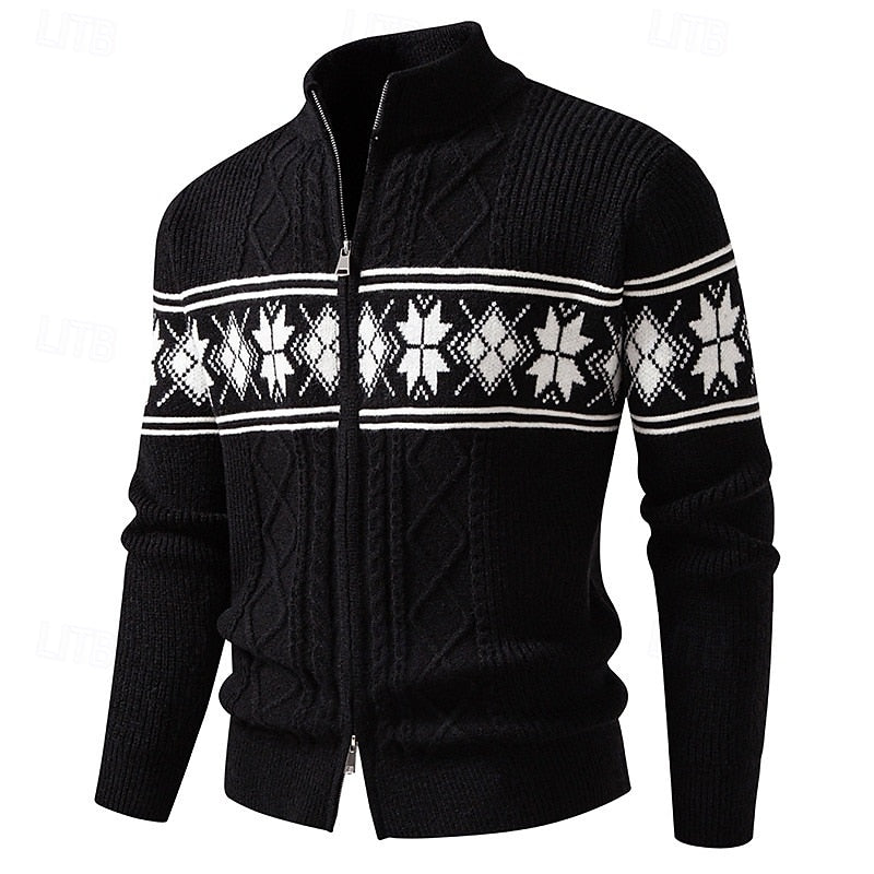 Fair Isle Zip-Up Cardigan