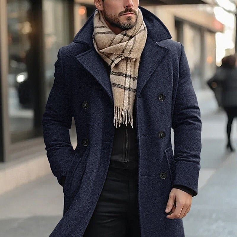 Tailored Double-Breasted Overcoat