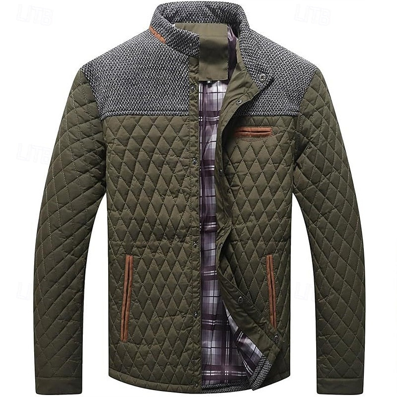 Quilted Stand-Collar Jacket