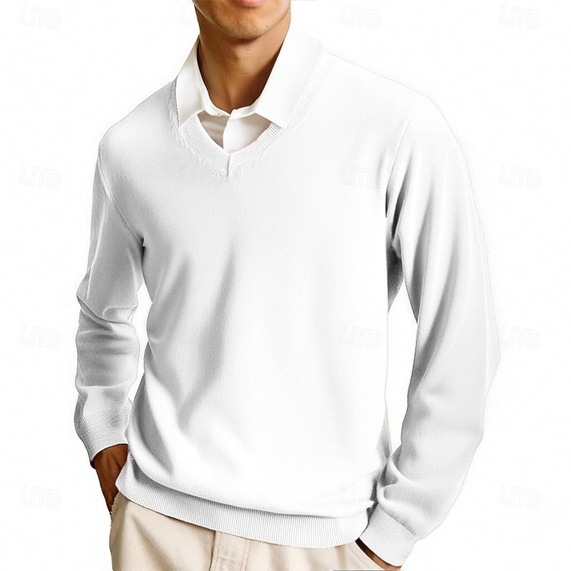 Classic V-Neck Knit Sweater