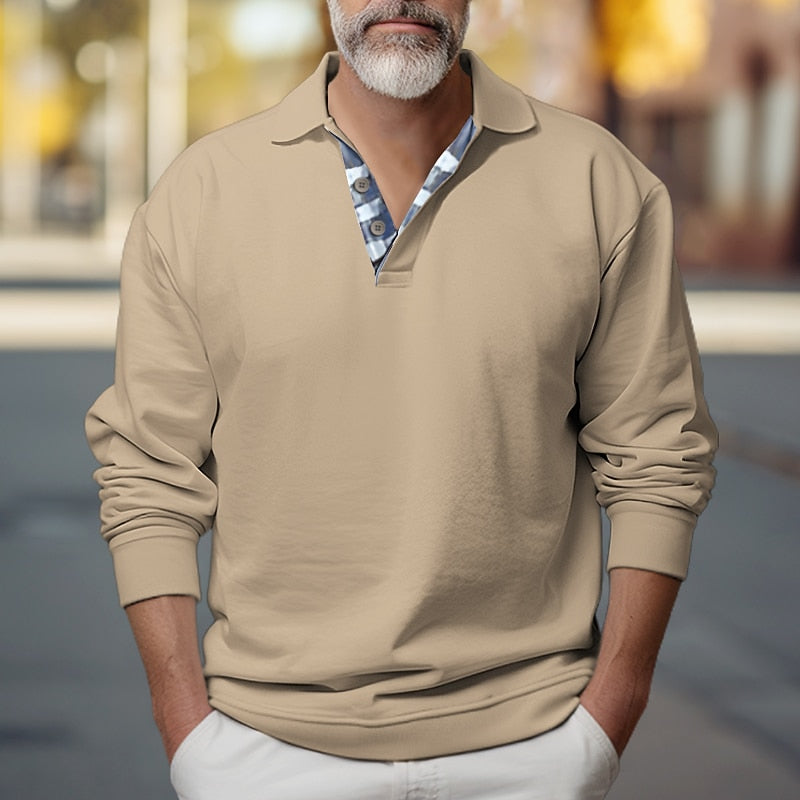 Polo-Collar Sweatshirt