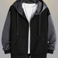 Color Block Zip-Up Hoodie