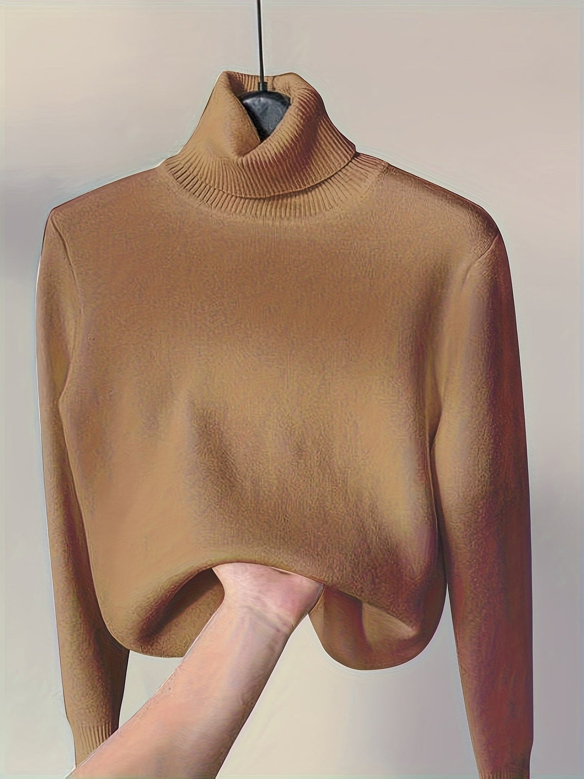 High-Neck Lined Sweater