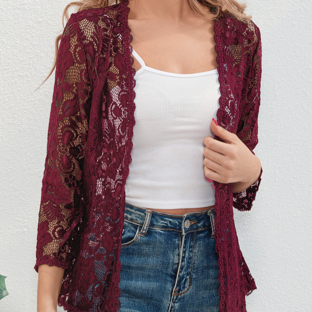 Floral Openwork Cardigan