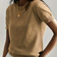 Fine-Knit Short Sleeve Sweater