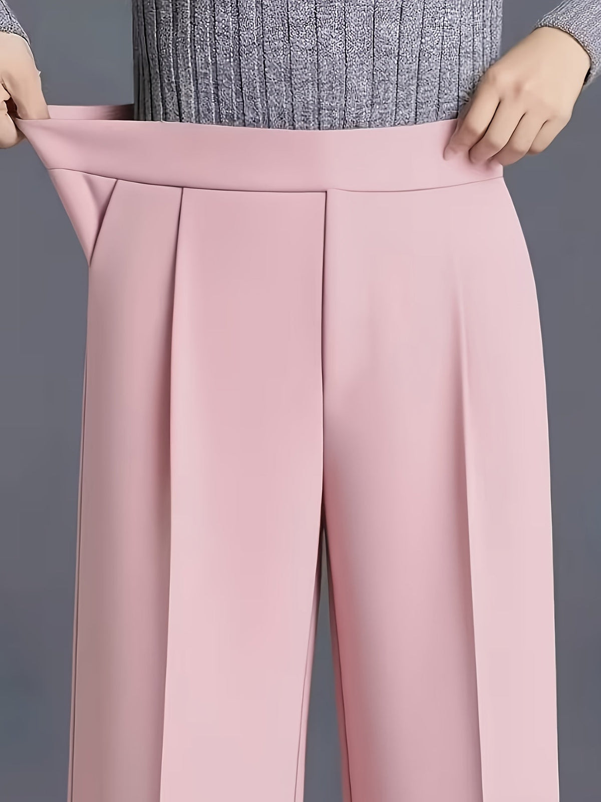 High-Waisted Wide-Leg Trousers
