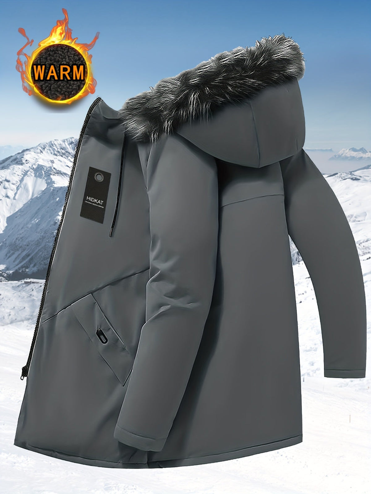 Hooded Mid-Length Parka Jacket