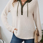 Relaxed Waffle-Knit Hooded Top