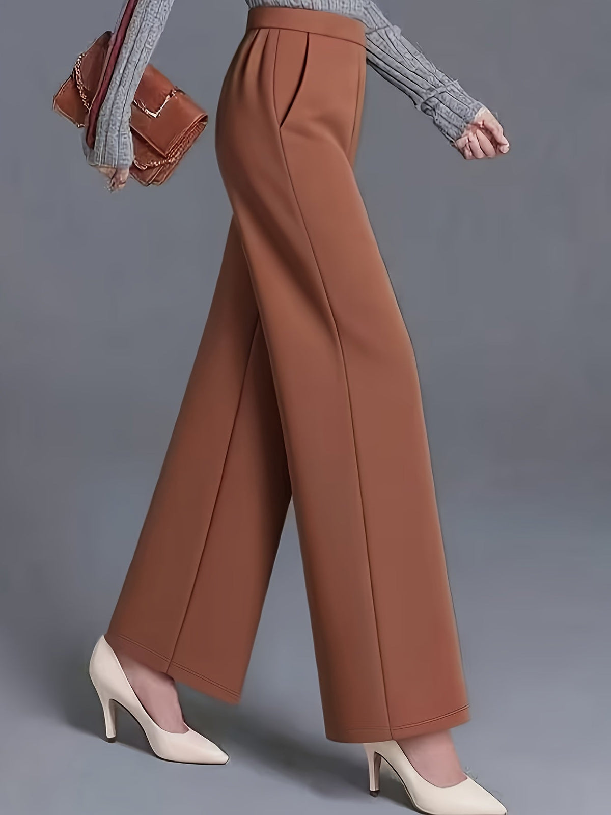 High-Waisted Wide-Leg Trousers