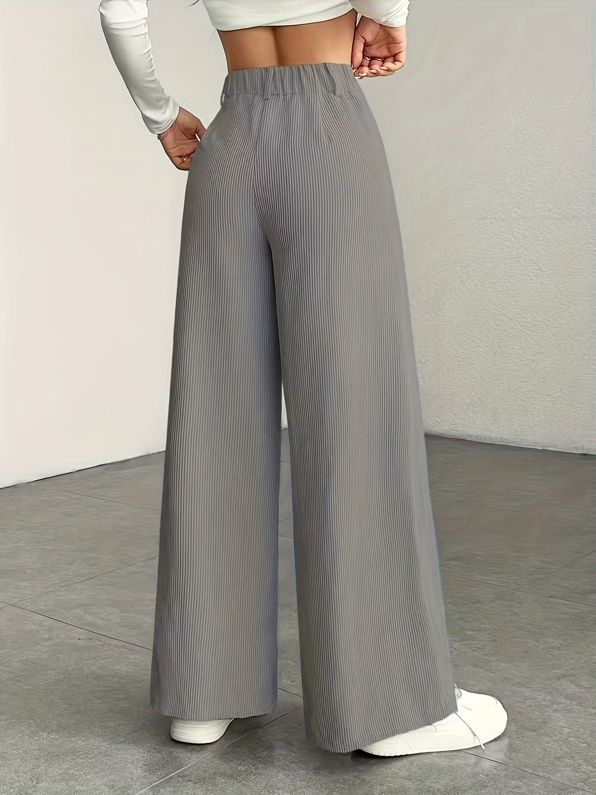 High-Waisted Wide-Leg Trousers