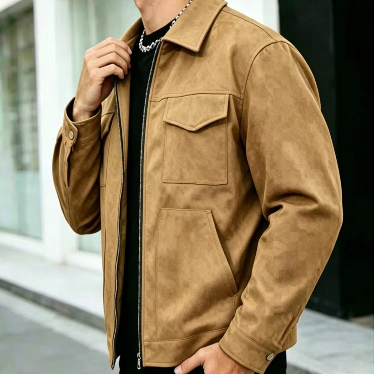 Modern Lapel Utility Jacket