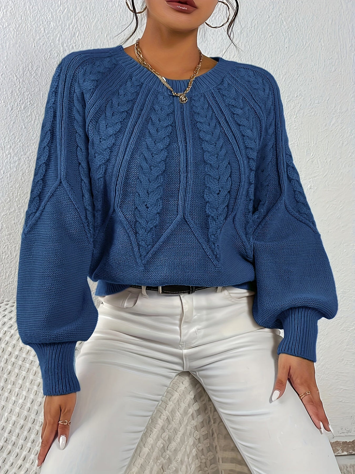 Relaxed Cable-Knit Sweater