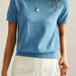 Fine-Knit Short Sleeve Sweater