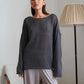 Zomari - Sheer Bell Sleeve Knit Sweater