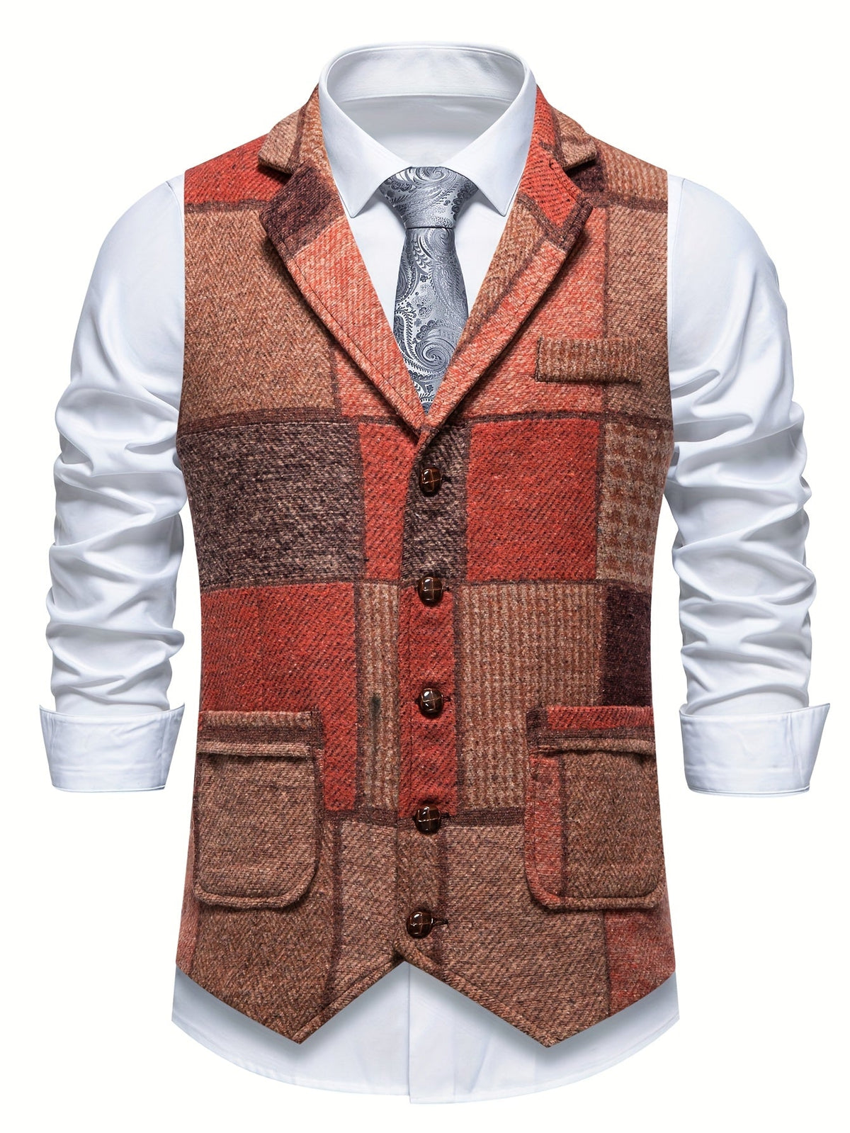 Patchwork Herringbone Waistcoat