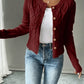 Cable-Knit Button-Front Cardigan