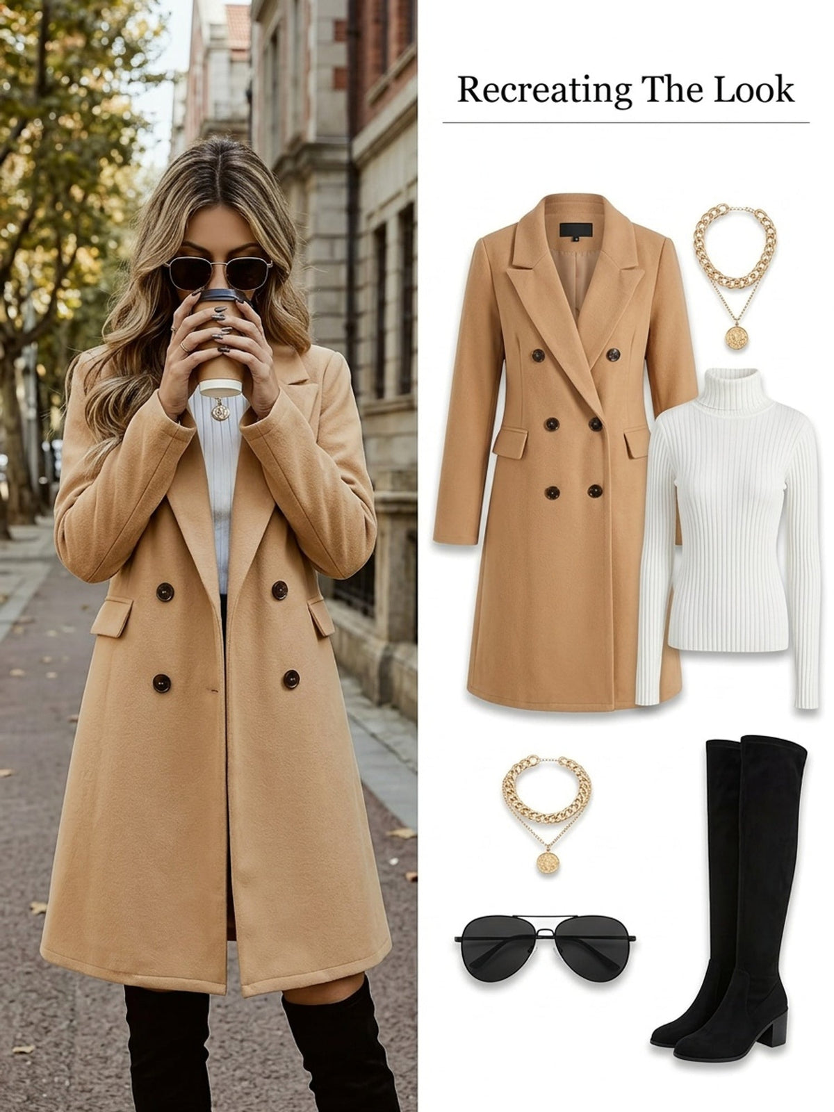 Mid-Length Double-Breasted Coat