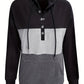 Color Block Button-Neck Hoodie