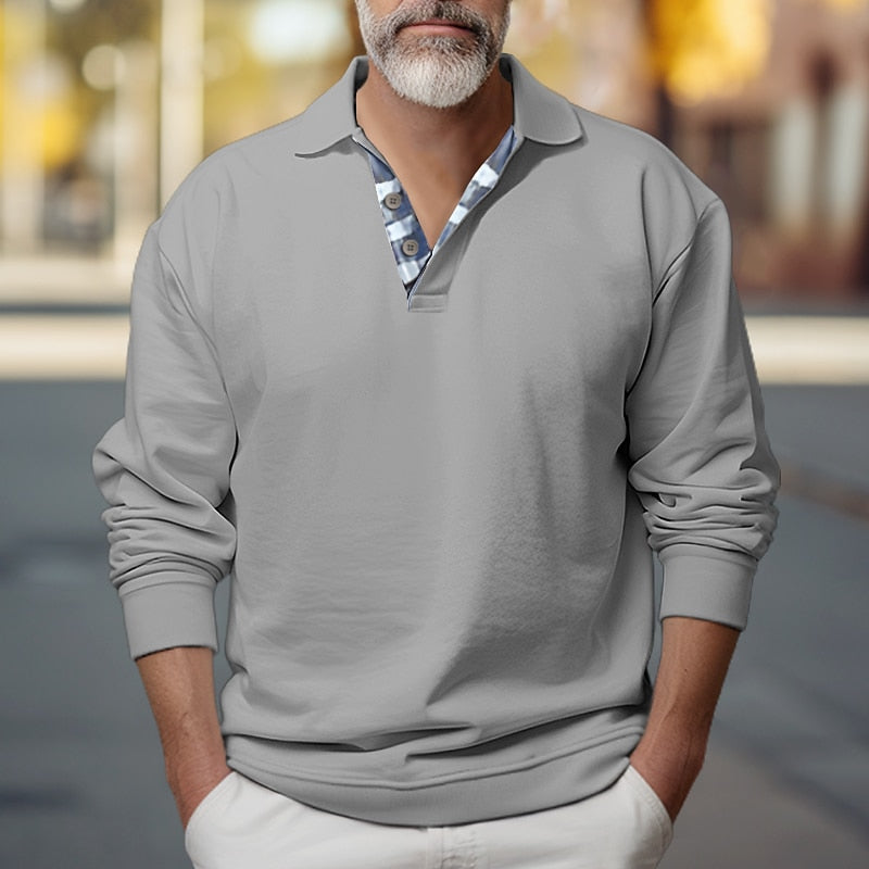 Polo-Collar Sweatshirt