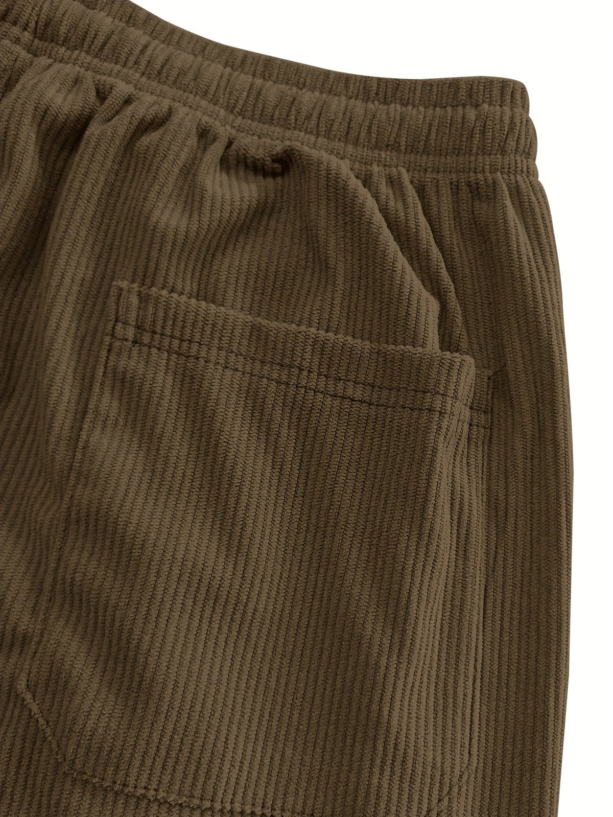 Relaxed Straight-Leg Ribbed Trousers