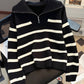 Striped Quarter-Zip Sweater