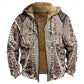 Patterned Zip Hooded Jacket
